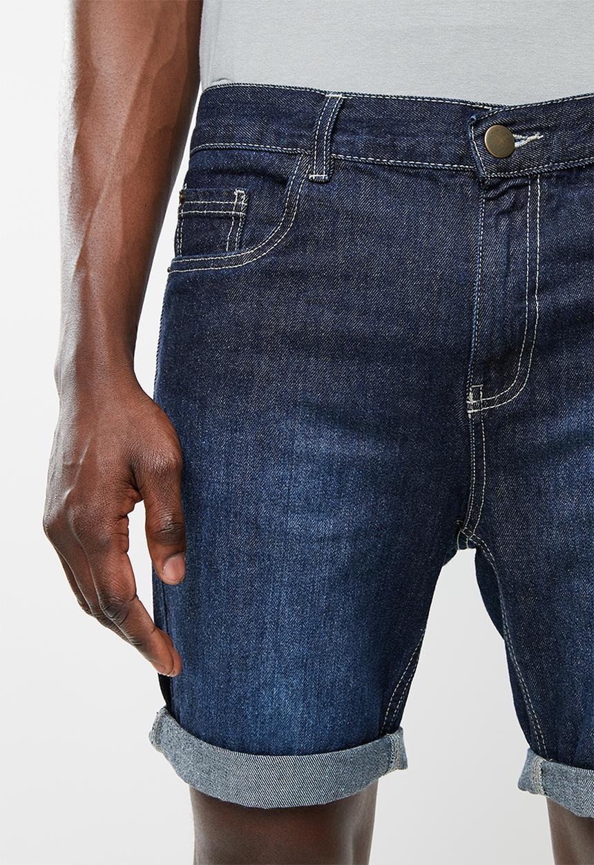 Brave Soul - Plain denim shorts - blue