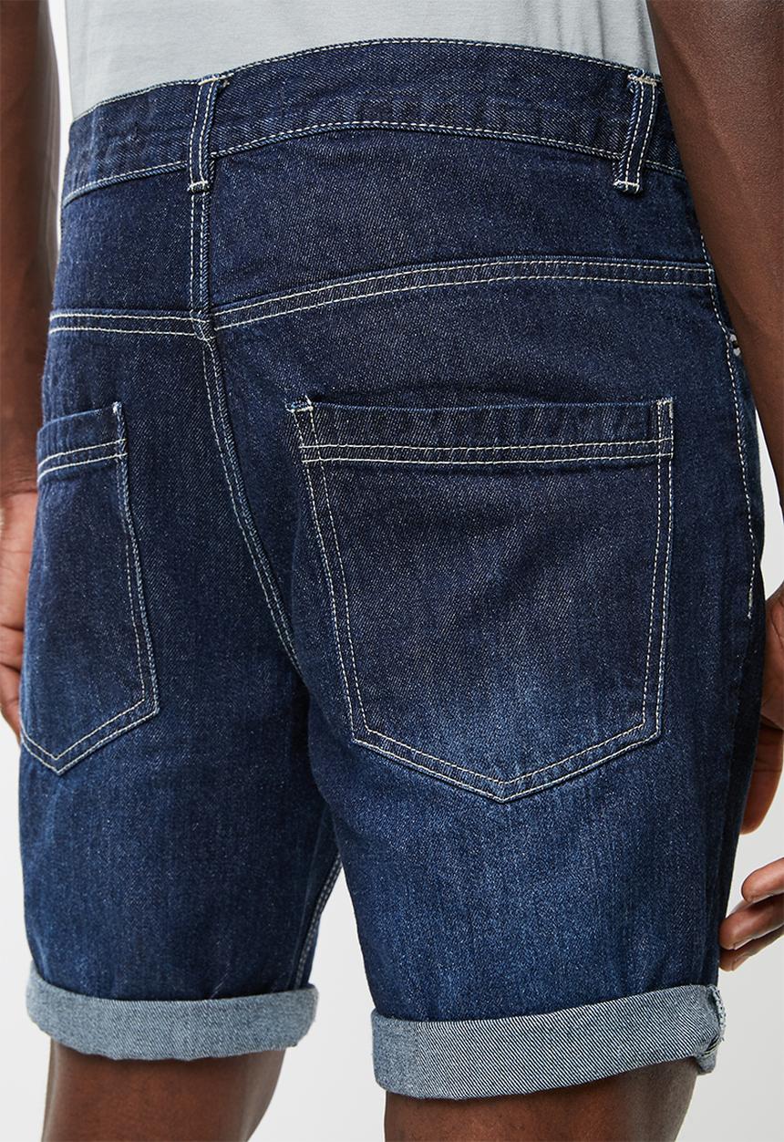 Brave Soul - Plain denim shorts - blue