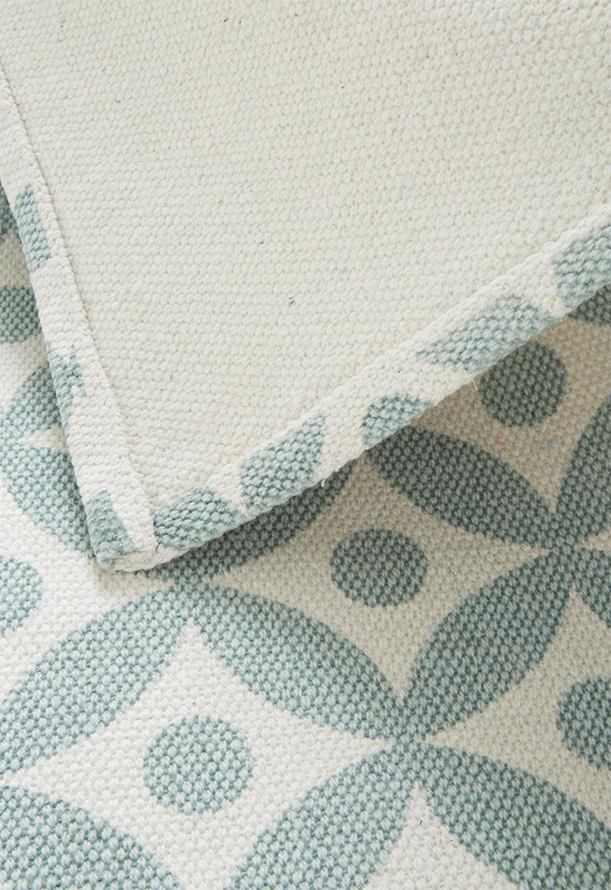 Sixth Floor - Aurora cotton printed bath mat - duck egg