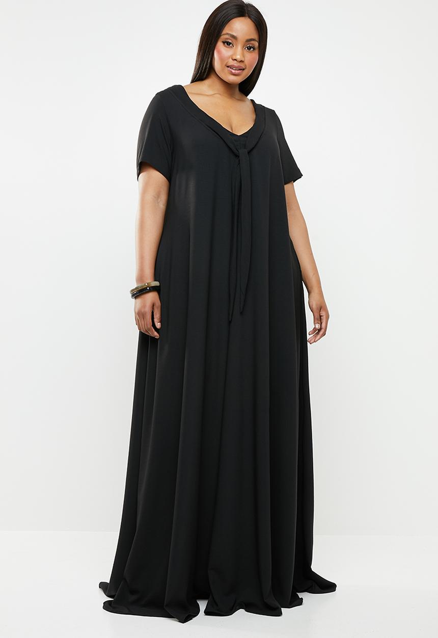 AMANDA LAIRD CHERRY - Plus size pulane maxi dress - black