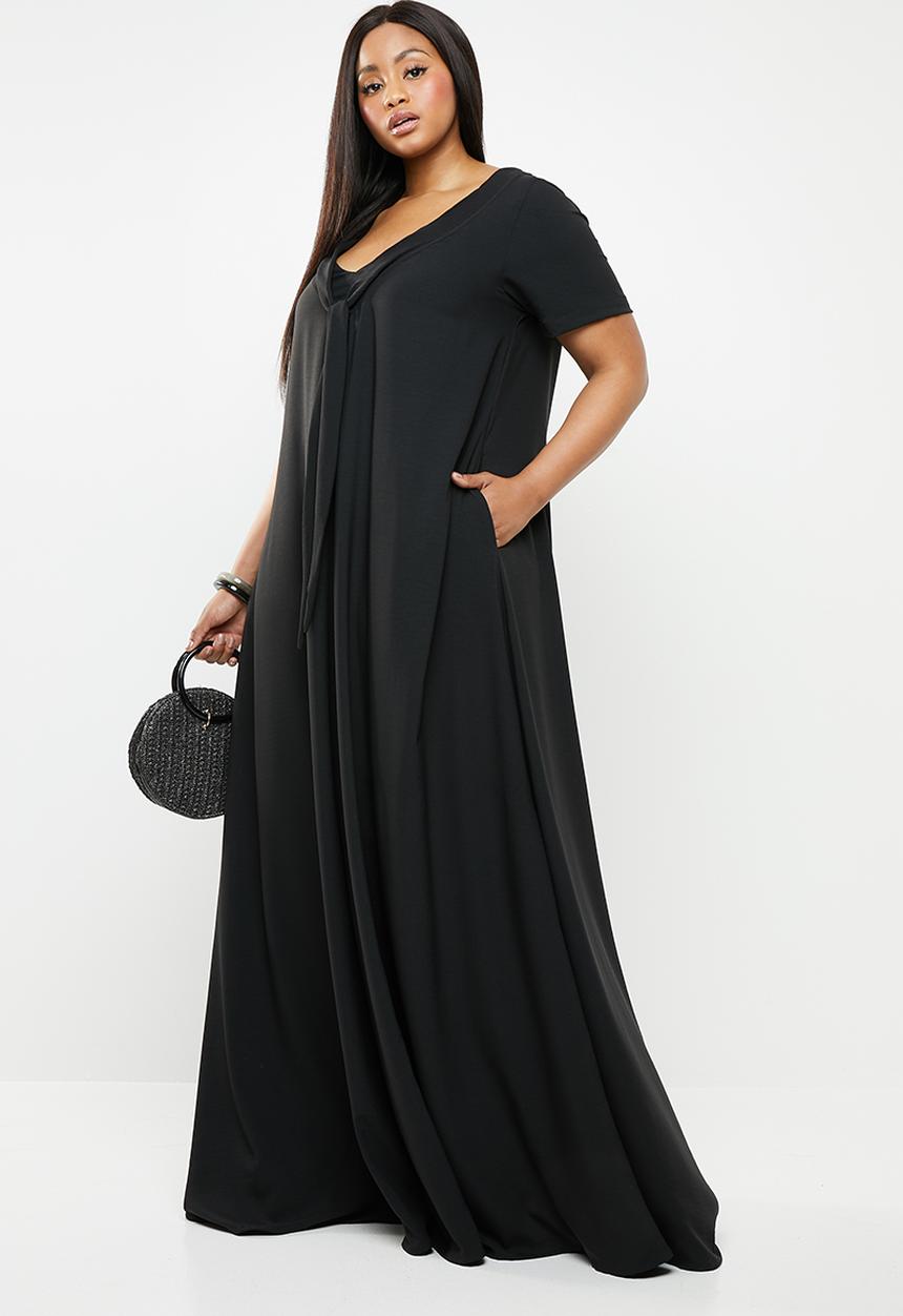 AMANDA LAIRD CHERRY - Plus size pulane maxi dress - black