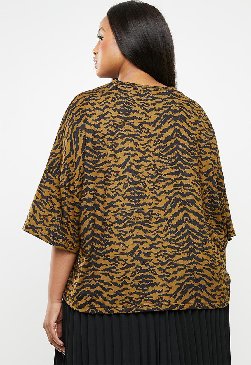 Superbalist - Boxy tee - brown & black 