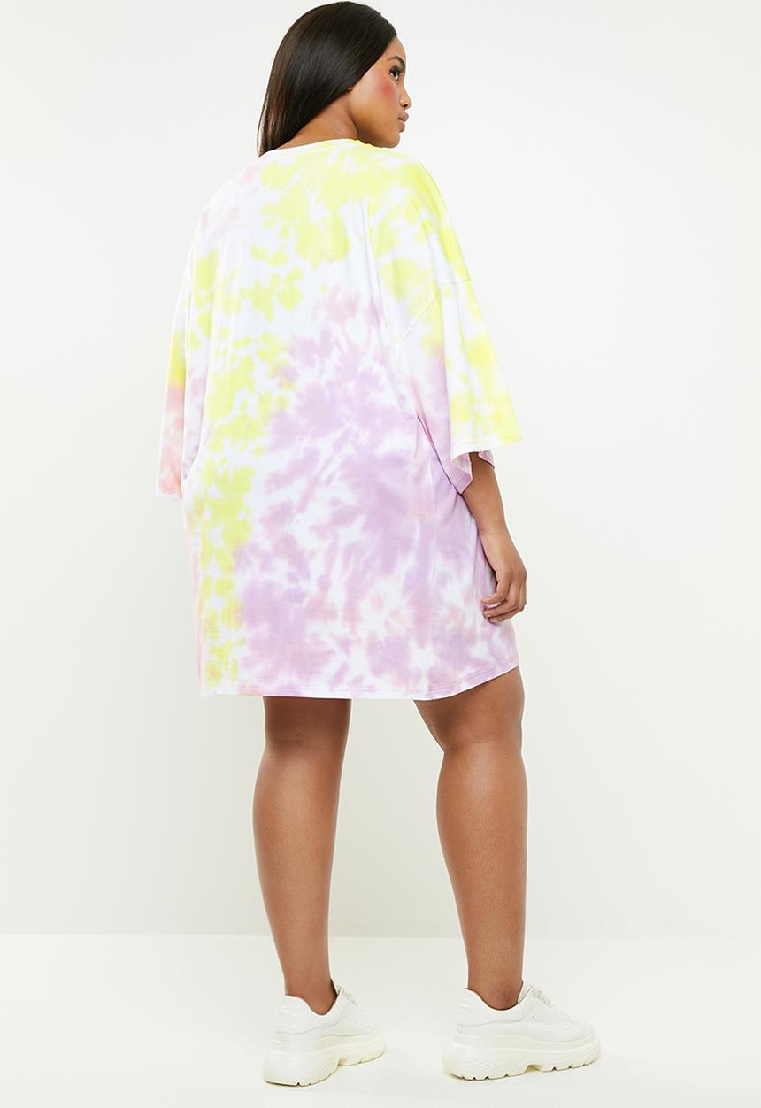 Missguided - Curve tie dye T-shirt dress - multi