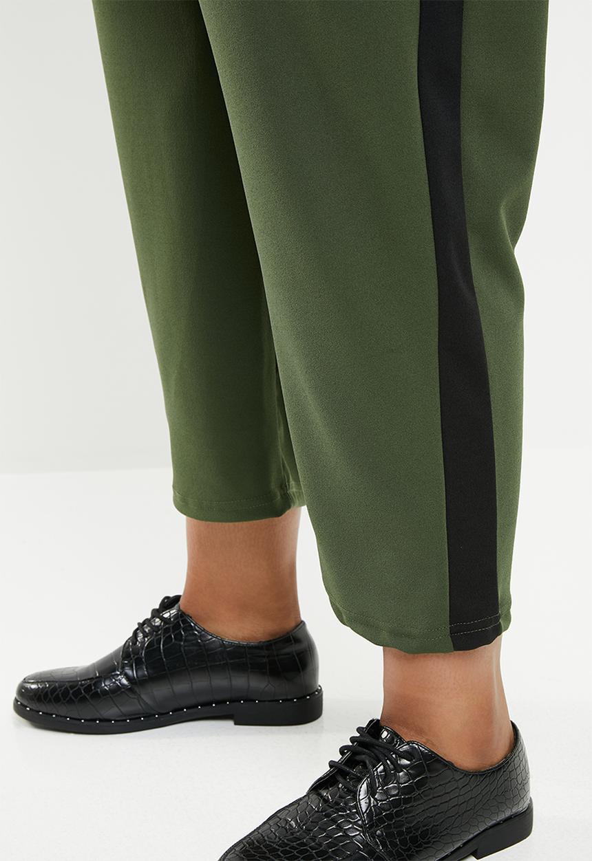 Superbalist - Side stripe trouser - khaki &  black 