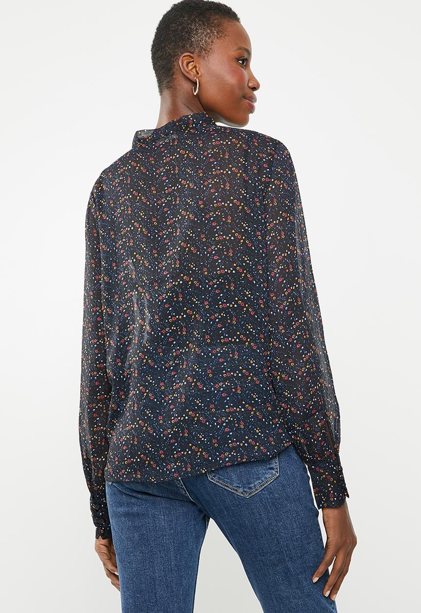 ONLY - Rachel longsleeve bow top - multi