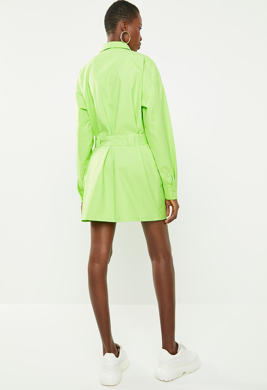 Missguided - Utility shift dress - green