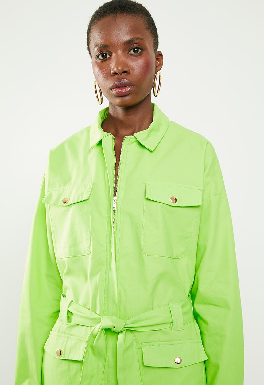 Missguided - Utility shift dress - green