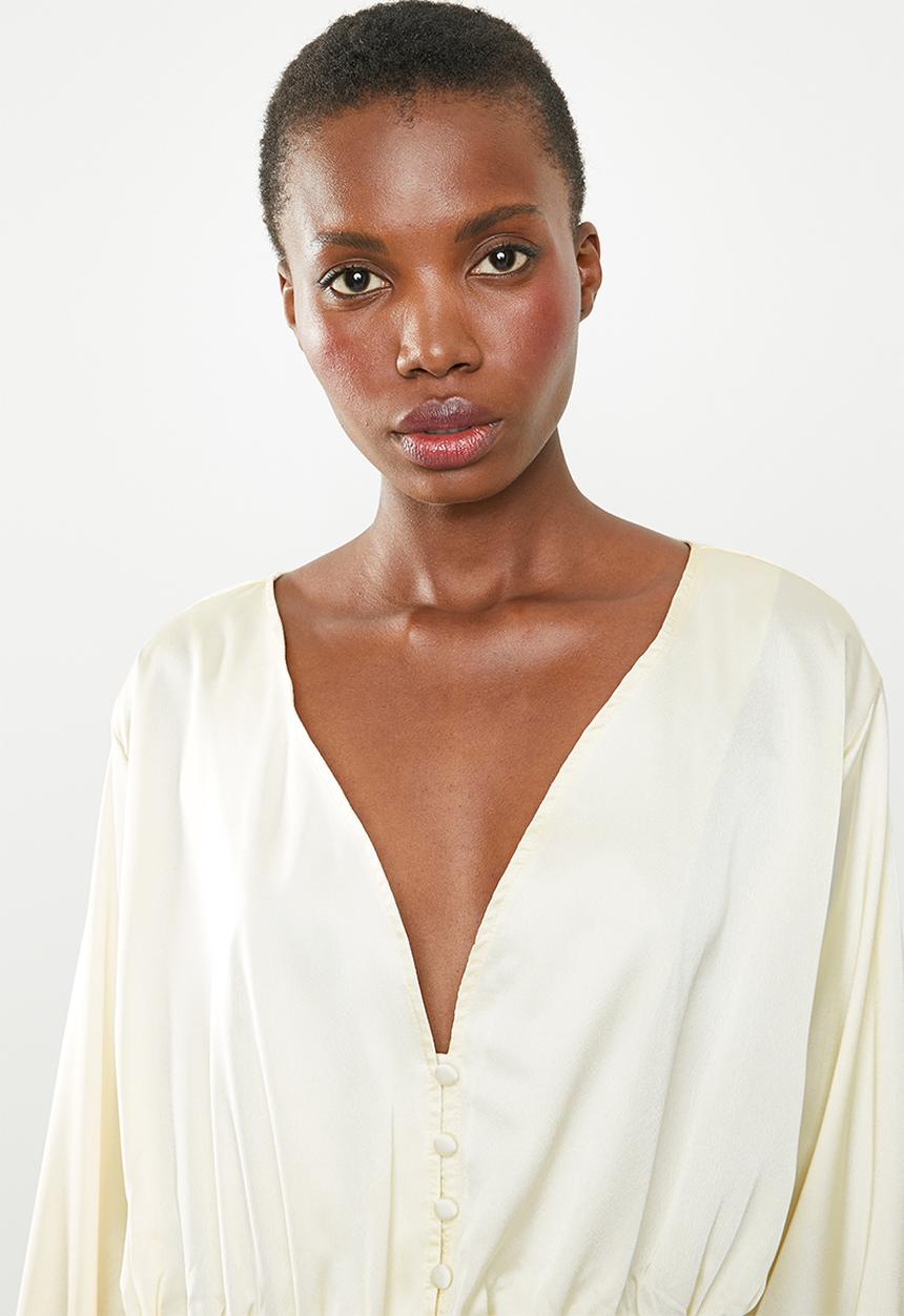 Missguided - Satin shirred top  - cream