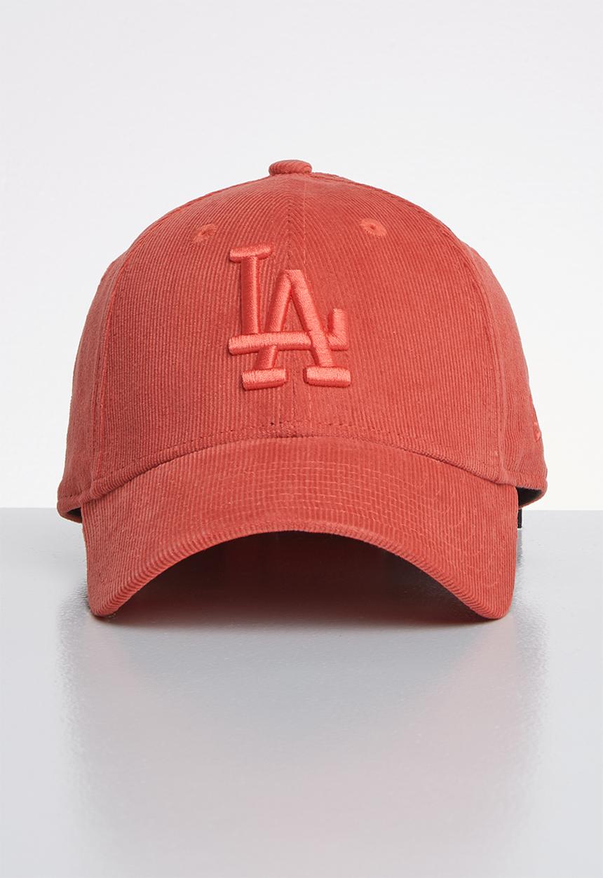 New Era - 9Forty womens micro cord  Los Angeles Dodgers  - coral