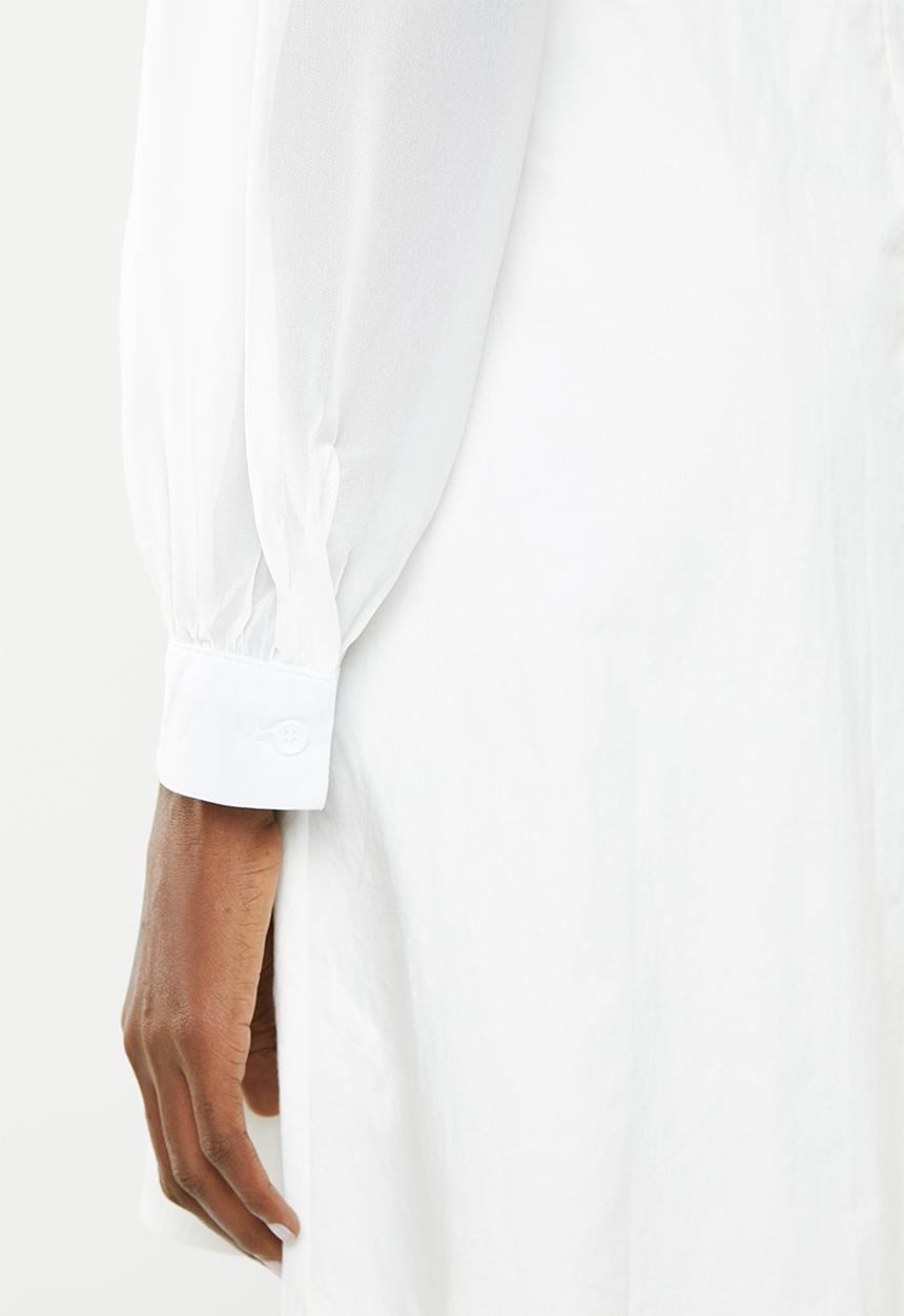 Missguided - Milkmaid hook and eye organza dress - white