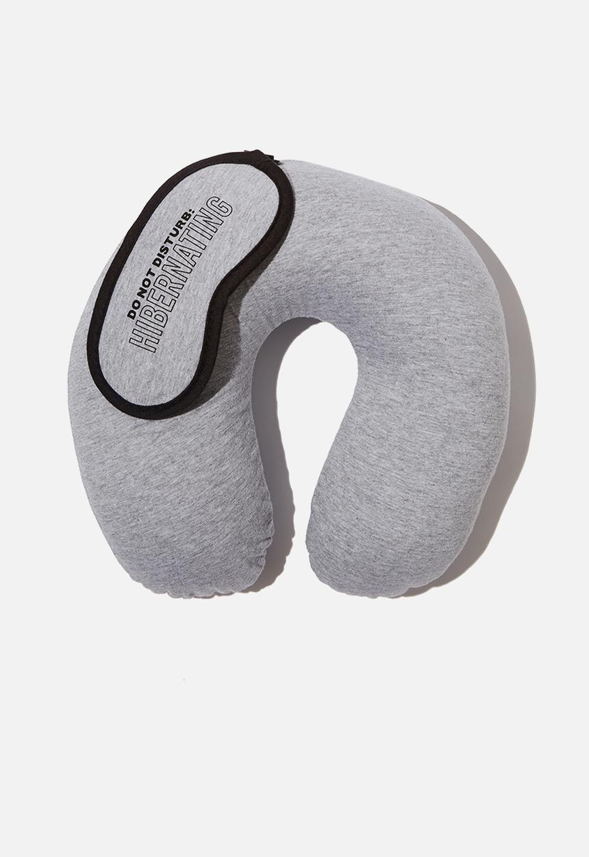 Typo - Neck pillow & eye mask set - grey 