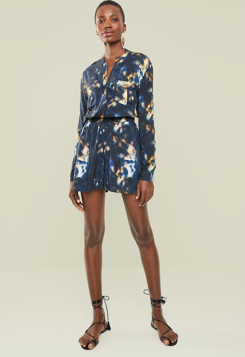 Superbalist - Tie dye utility playsuit - tie dye
