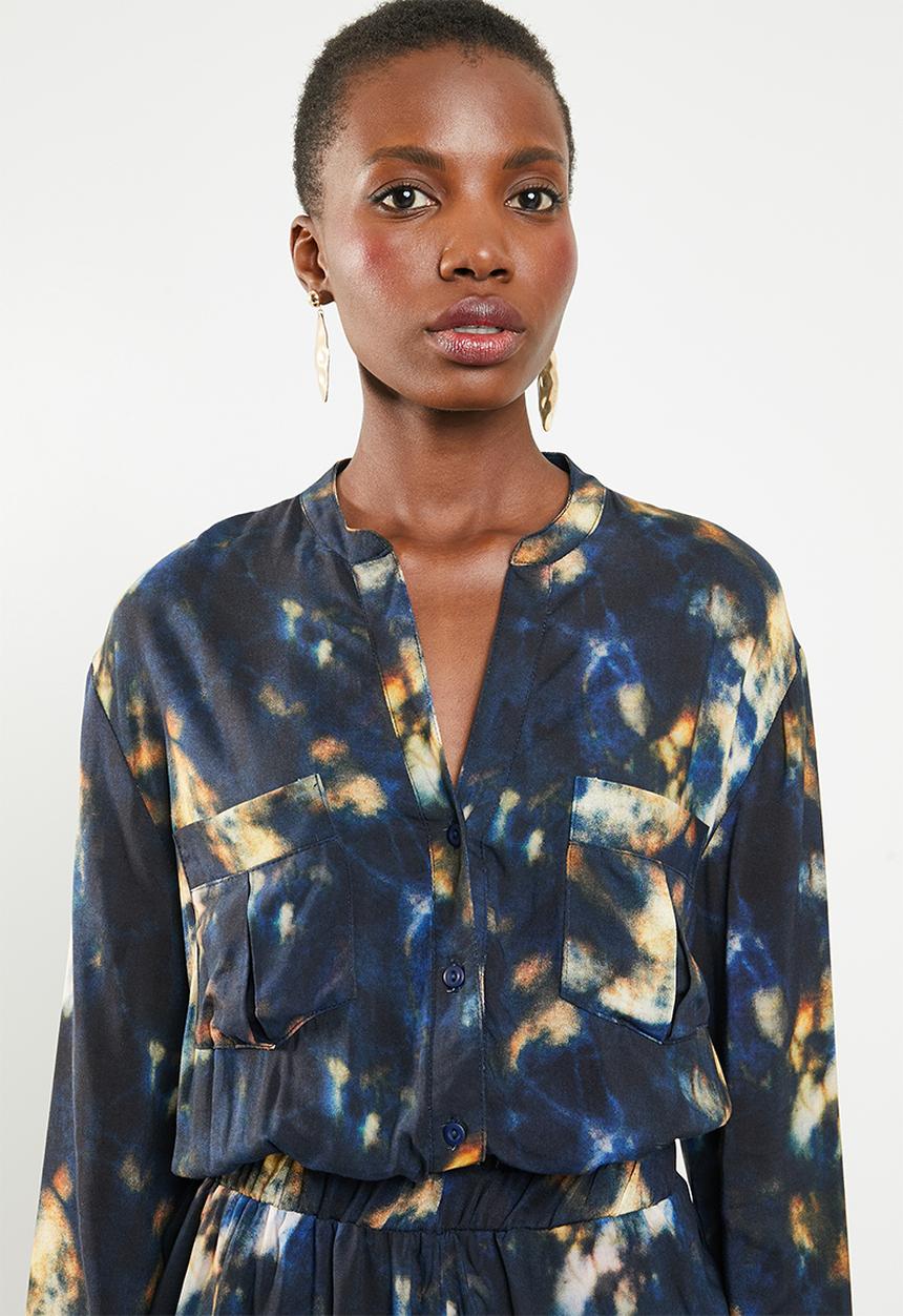 Superbalist - Tie dye utility playsuit - tie dye