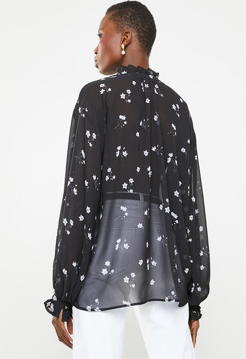 Superbalist - Peasant blouse - black & white