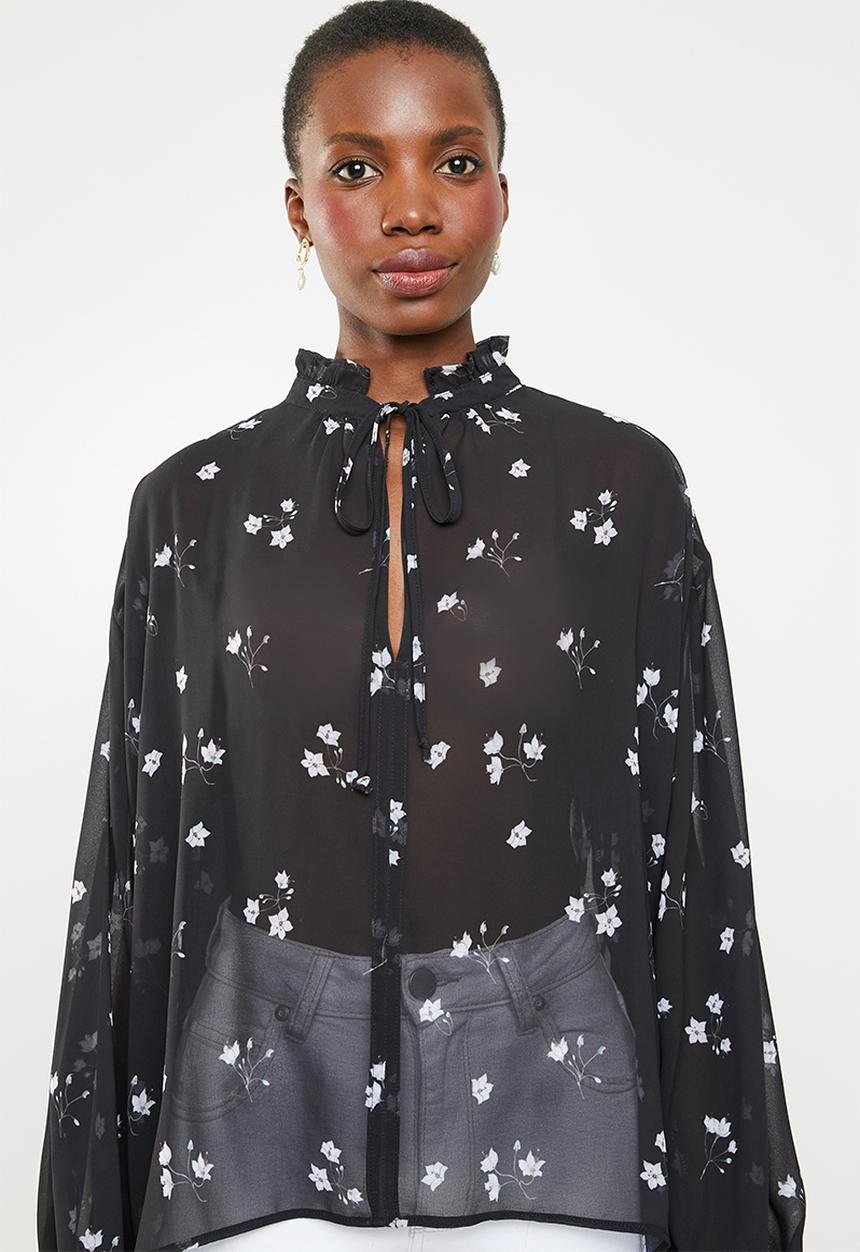 Superbalist - Peasant blouse - black & white