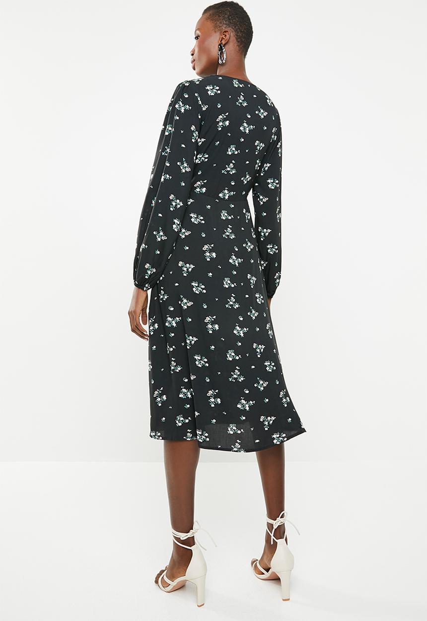 Superbalist - Mock wrap over dress - black