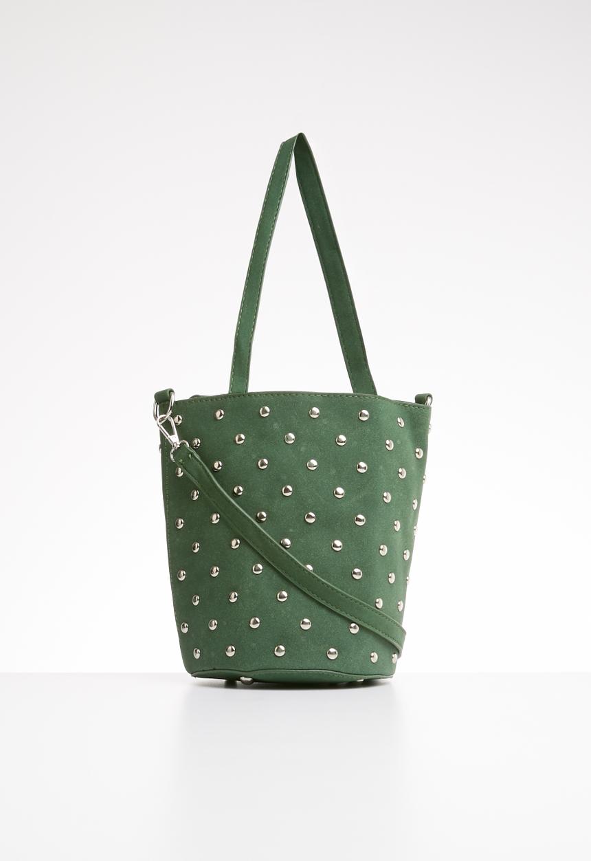 Superbalist - Round studded bucket bag - green