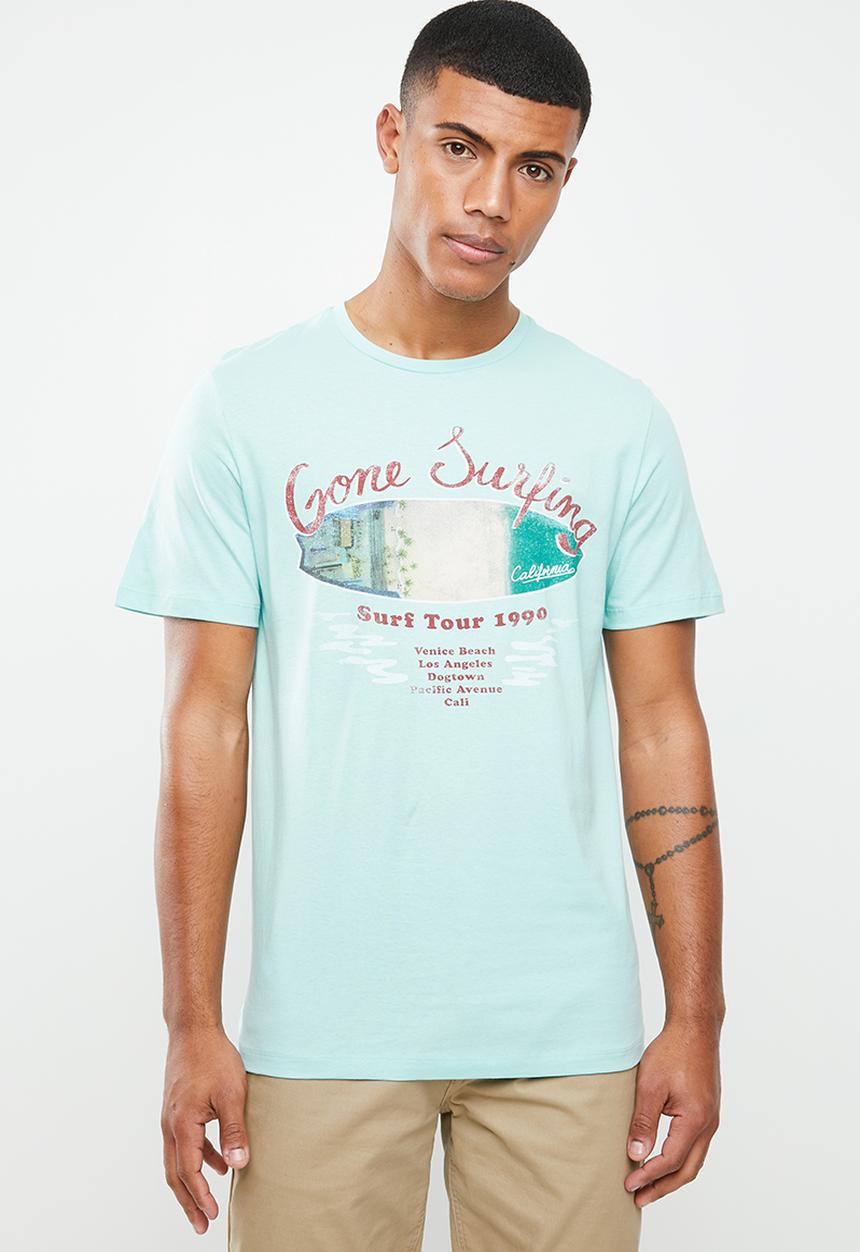 Jack & Jones - Leo short sleeve crew neck T-shirt - turquoise