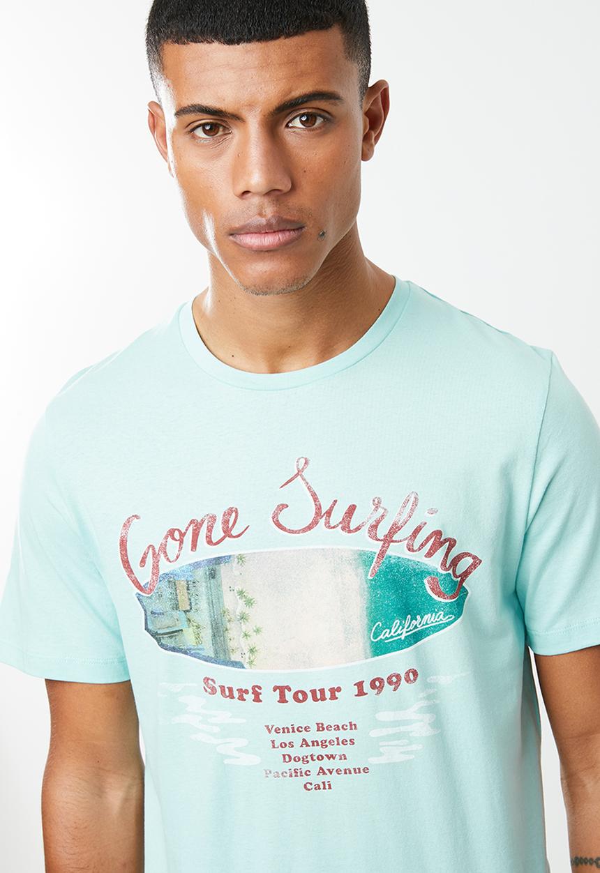 Jack & Jones - Leo short sleeve crew neck T-shirt - turquoise