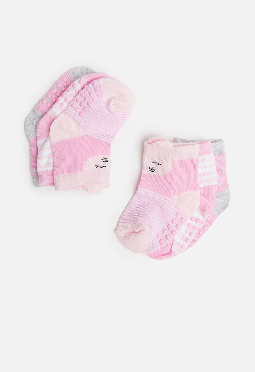 MINOTI - 3 Pack stripe & spot ankle socks - multi