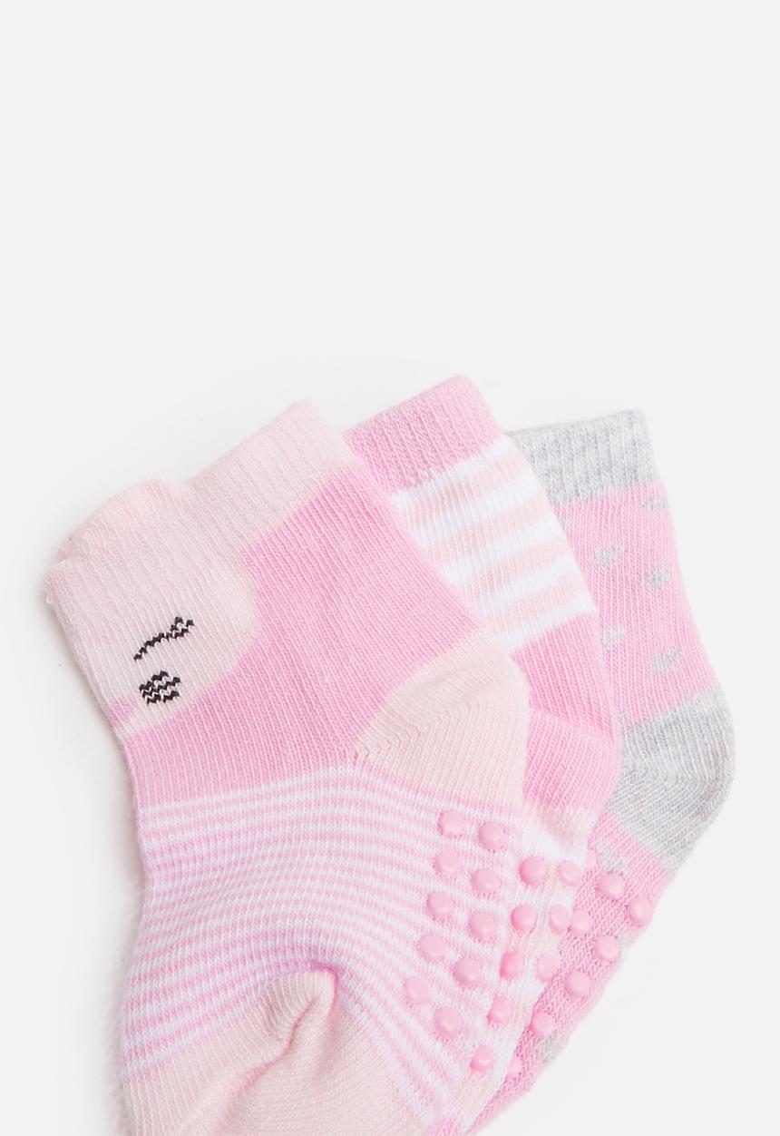 MINOTI - 3 Pack stripe & spot ankle socks - multi