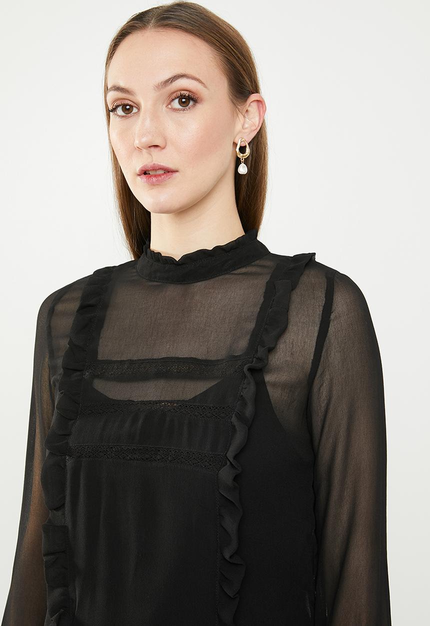 edit - Button down shirt - black