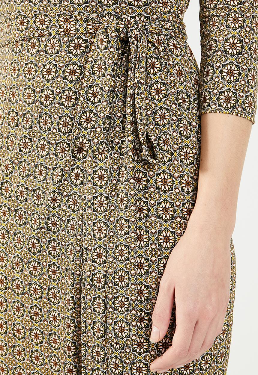 edit - 3/4 Sleeve wrap dress - multi