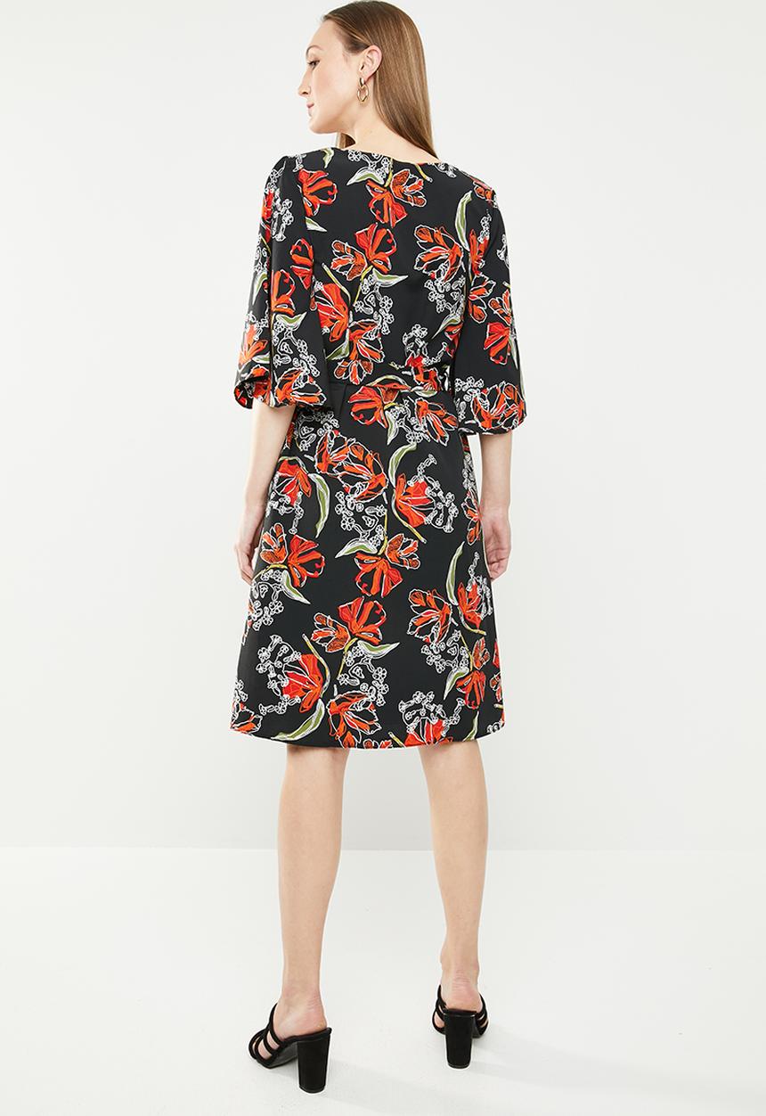 edit - 3/4 Sleeve shift dress - multi