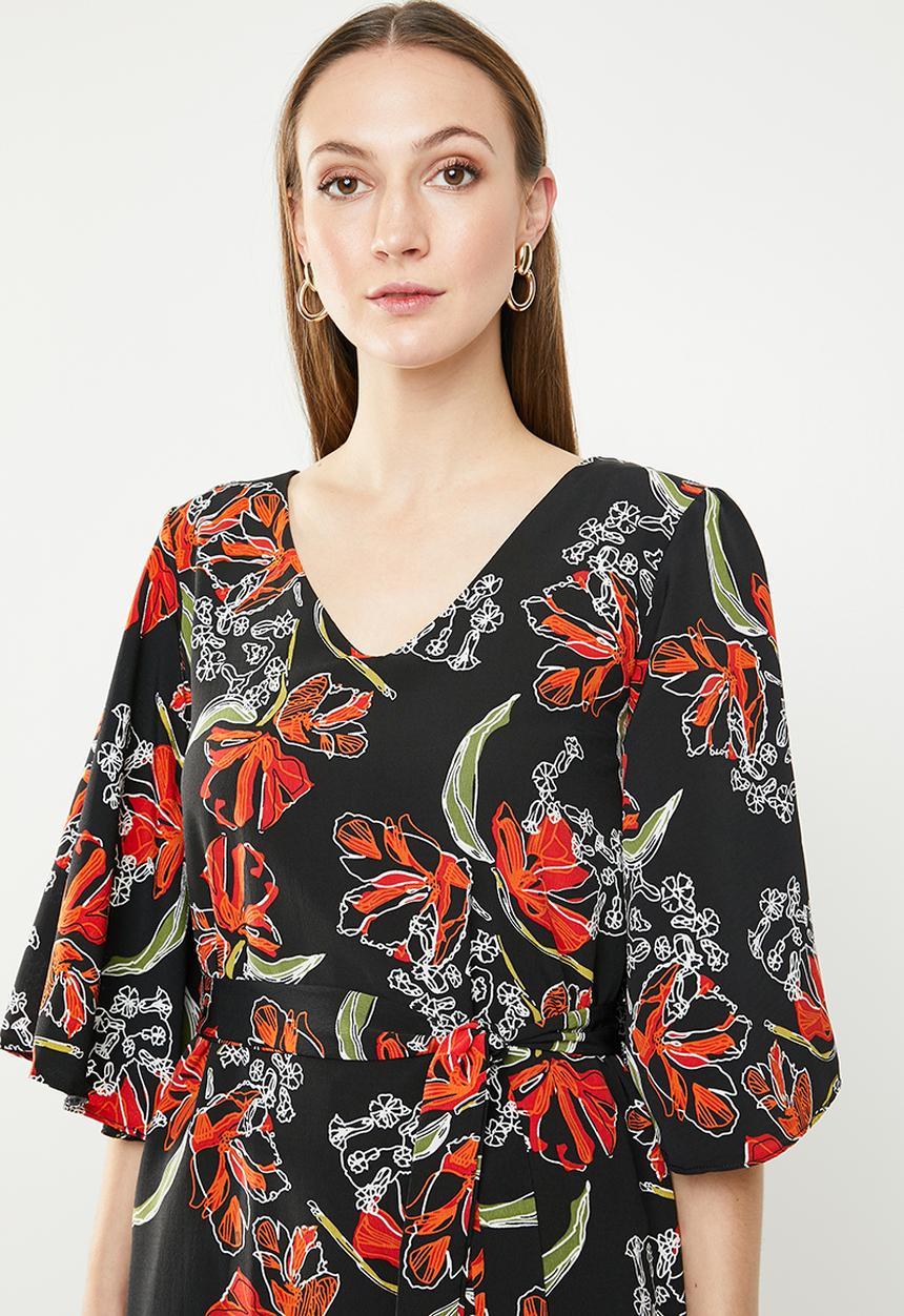 edit - 3/4 Sleeve shift dress - multi