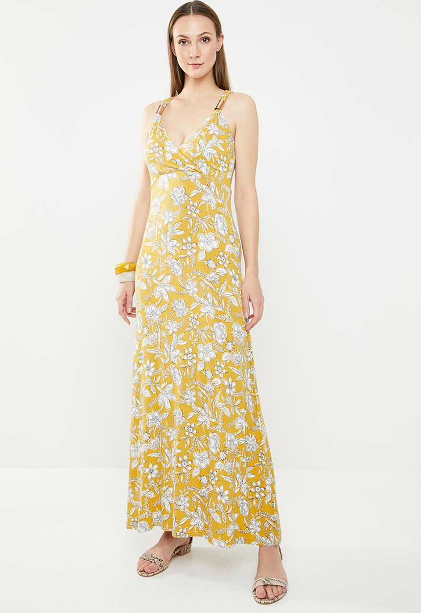 edit - Maxi wrap front dress - yellow