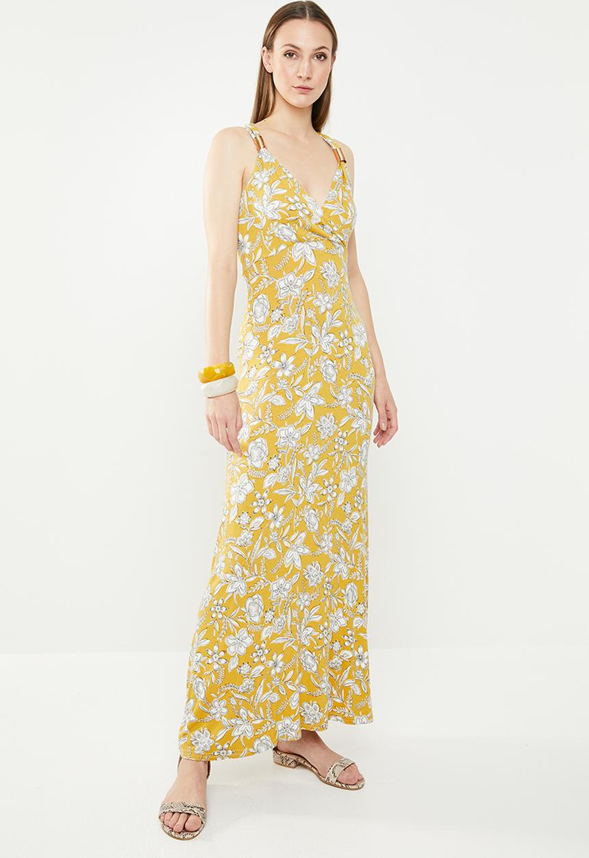 edit - Maxi wrap front dress - yellow