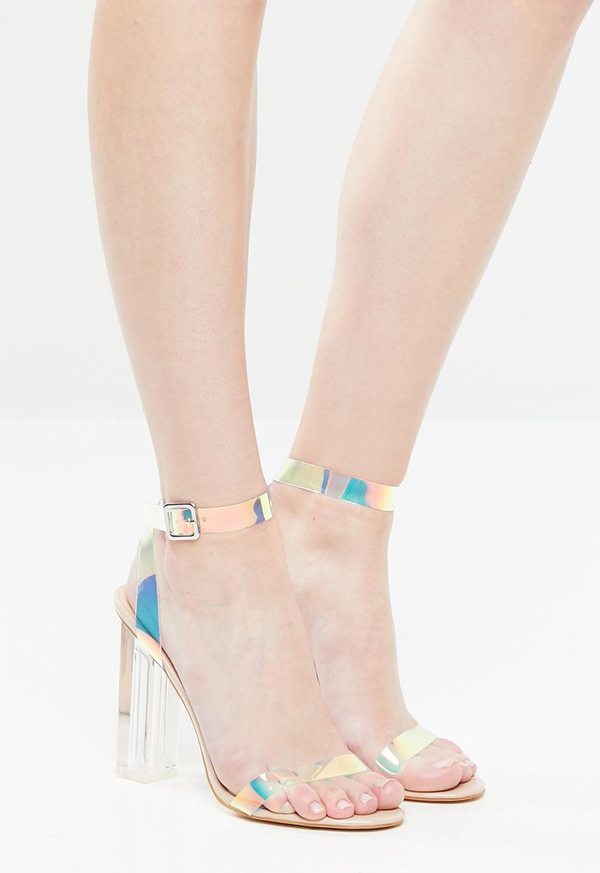 Public Desire - Alia strappy perspex high heel - neutral