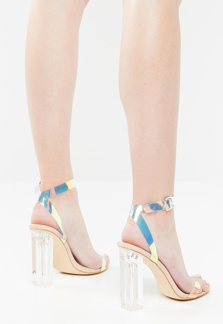 Public Desire - Alia strappy perspex high heel - neutral