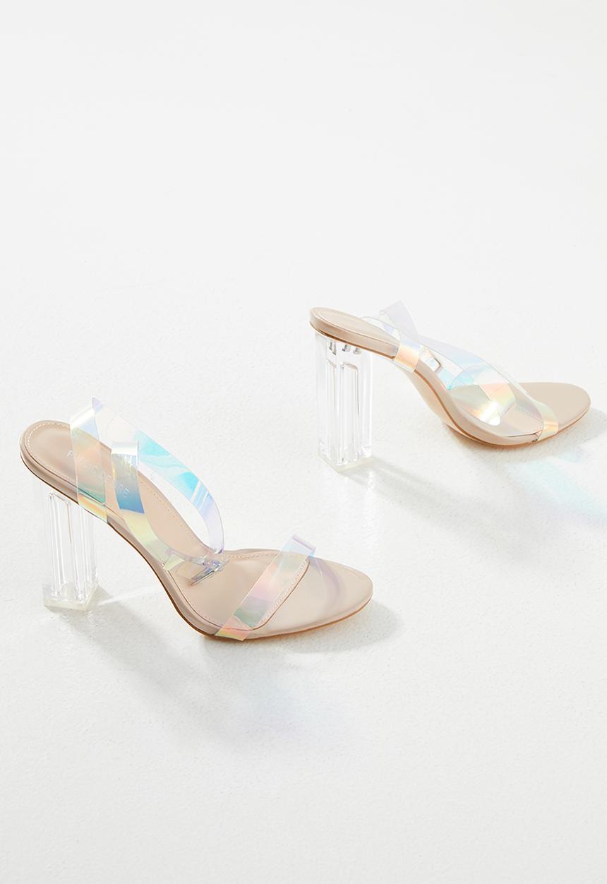 Public Desire - Alia strappy perspex high heel - neutral
