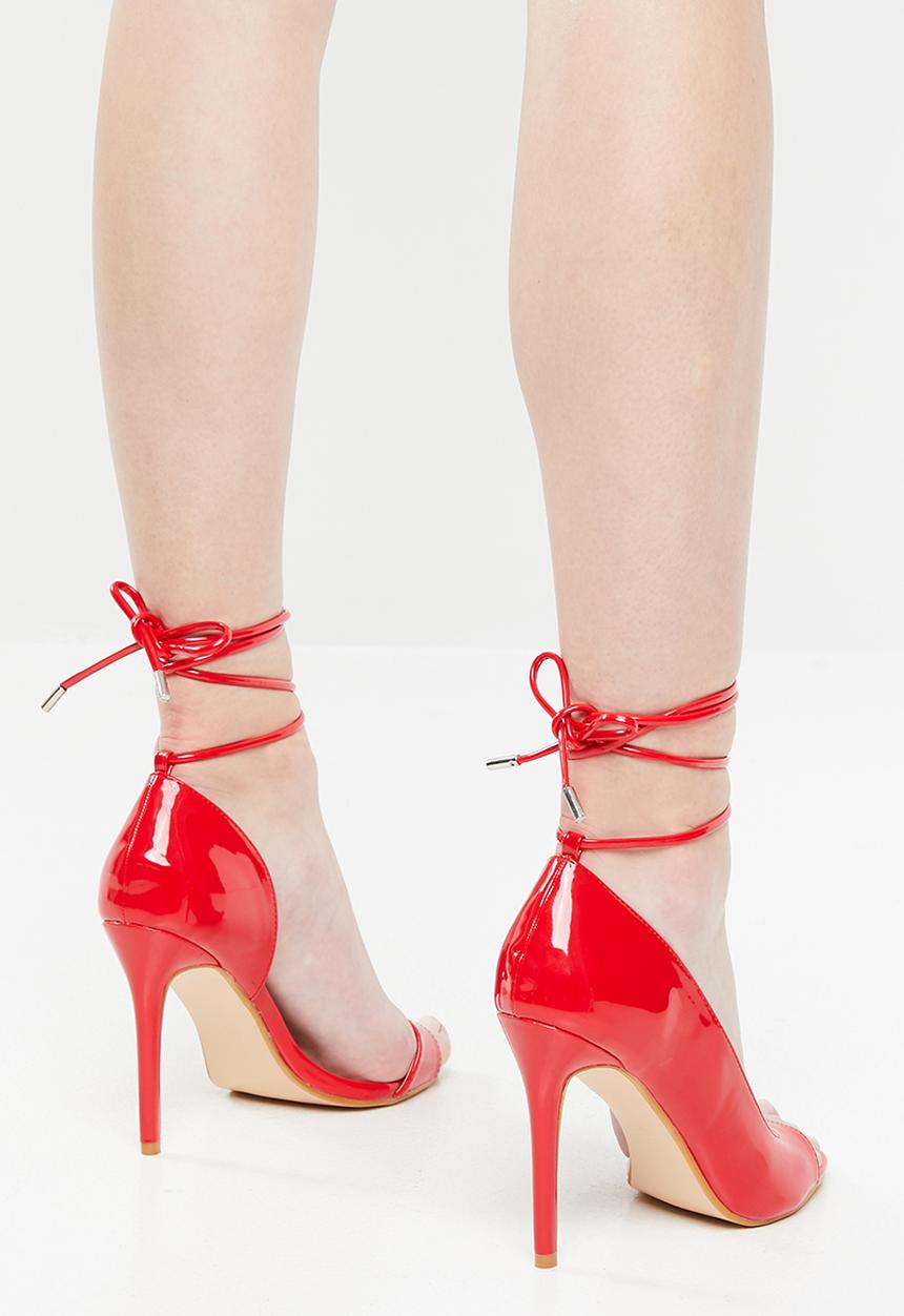 Public Desire - Bea lace up heel - red