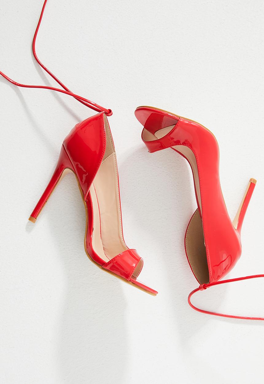 Public Desire - Bea lace up heel - red