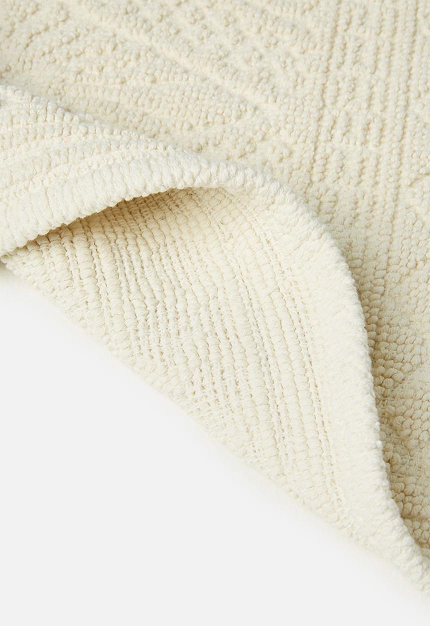 Sixth Floor - Dane woven diamond bath mat - cream