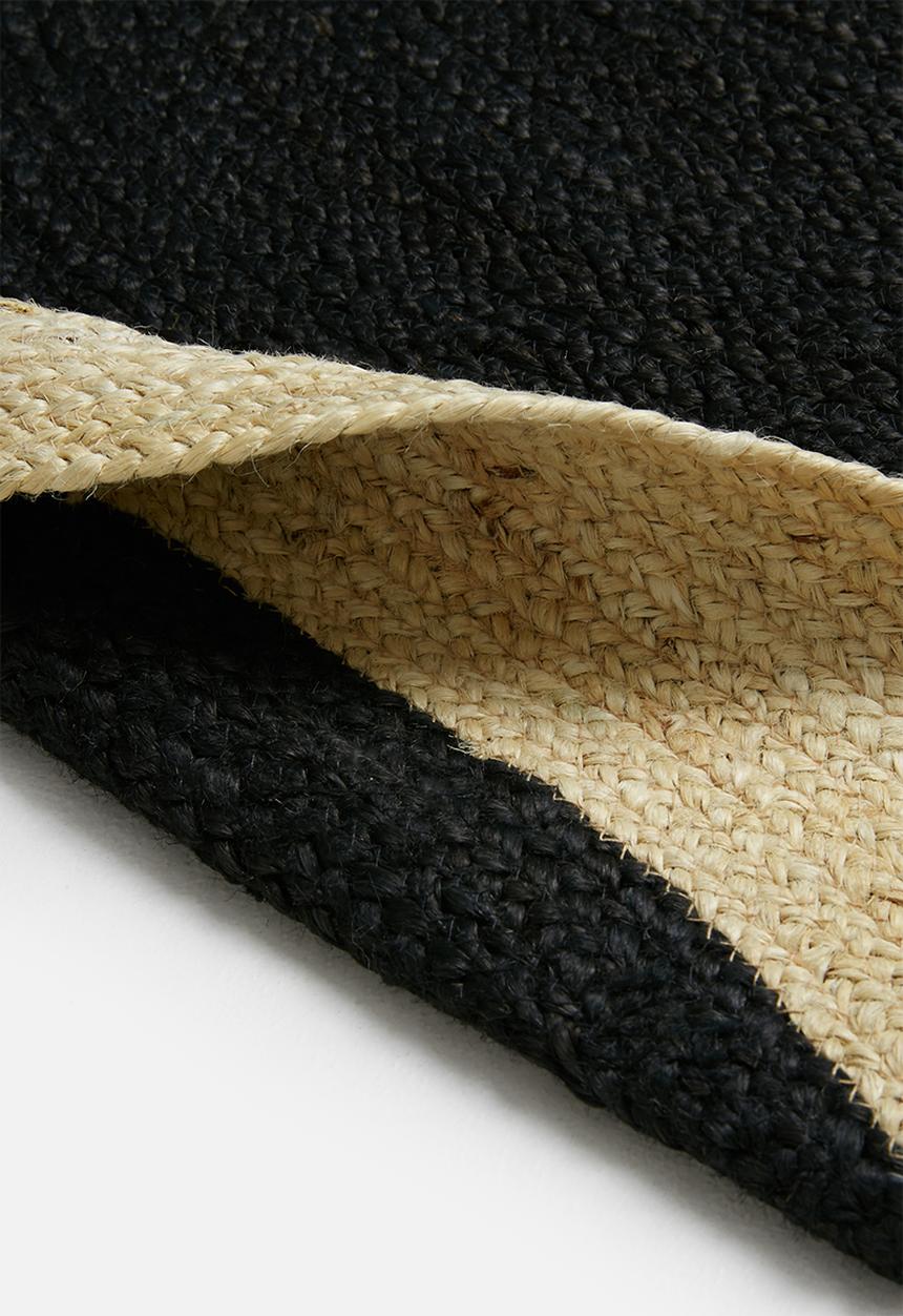 Sixth Floor - Sole jute round rug - black