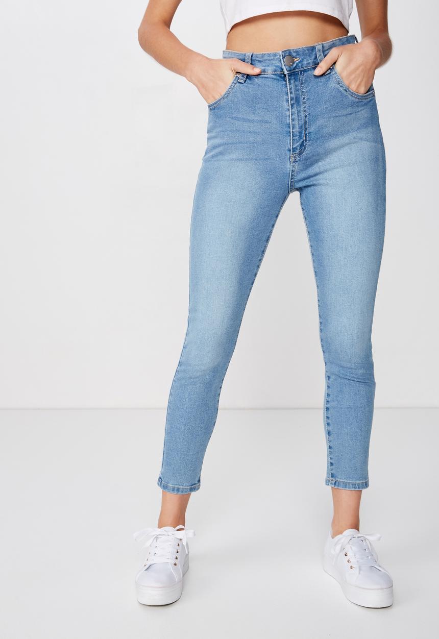 Cotton On - High rise grazer skinny jean  - blue