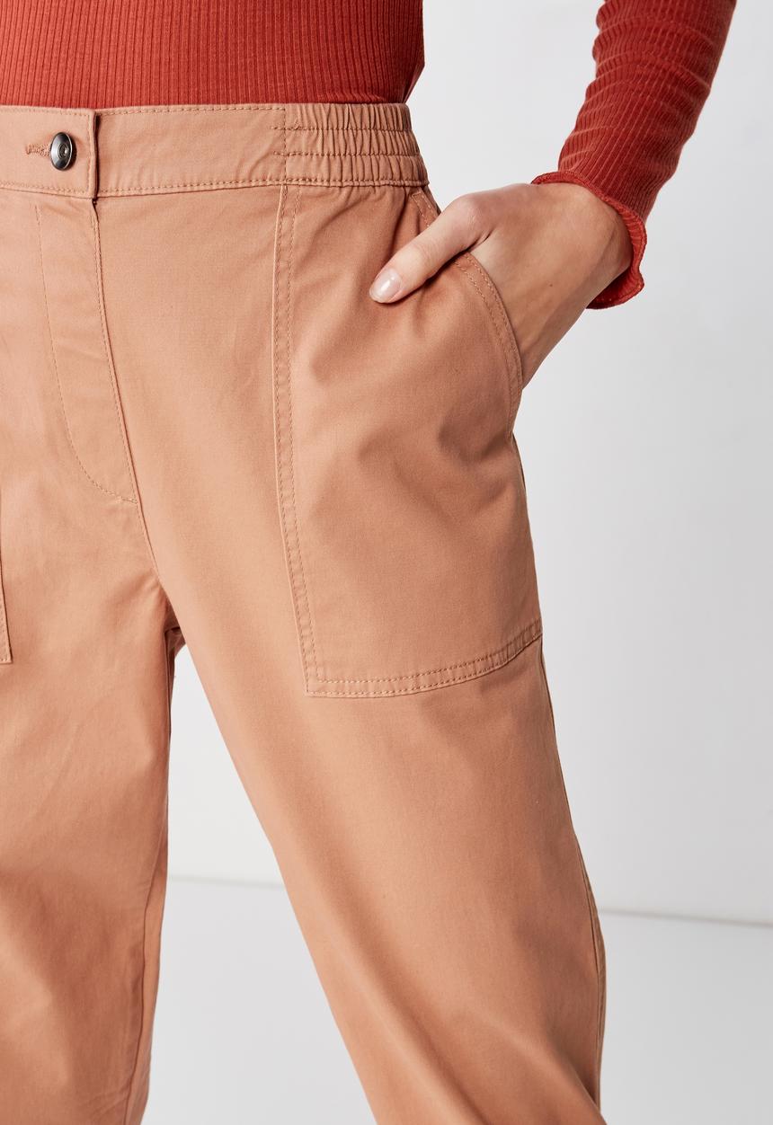 Cotton On - Mid rise cuffed chino  - tan
