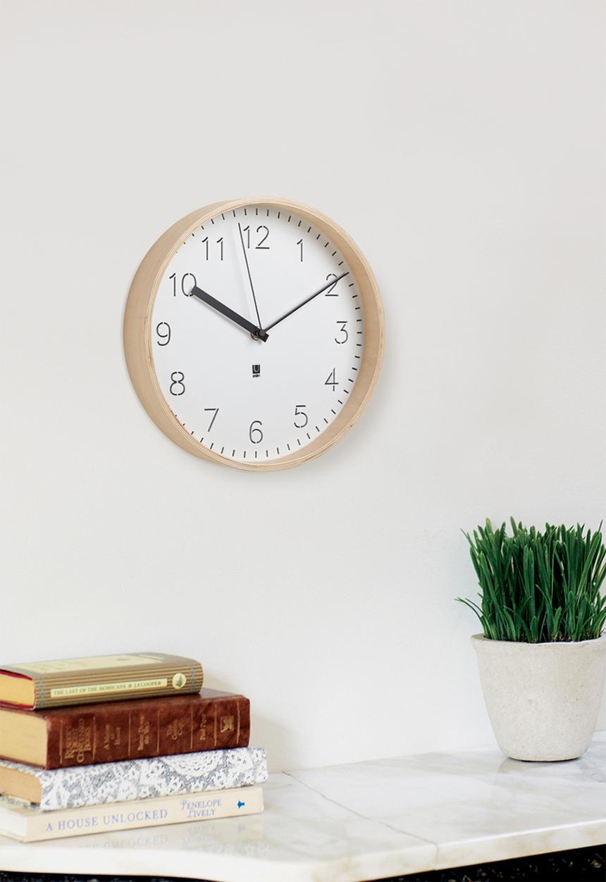 Umbra - Rimwood desk/wall clock - white & natural