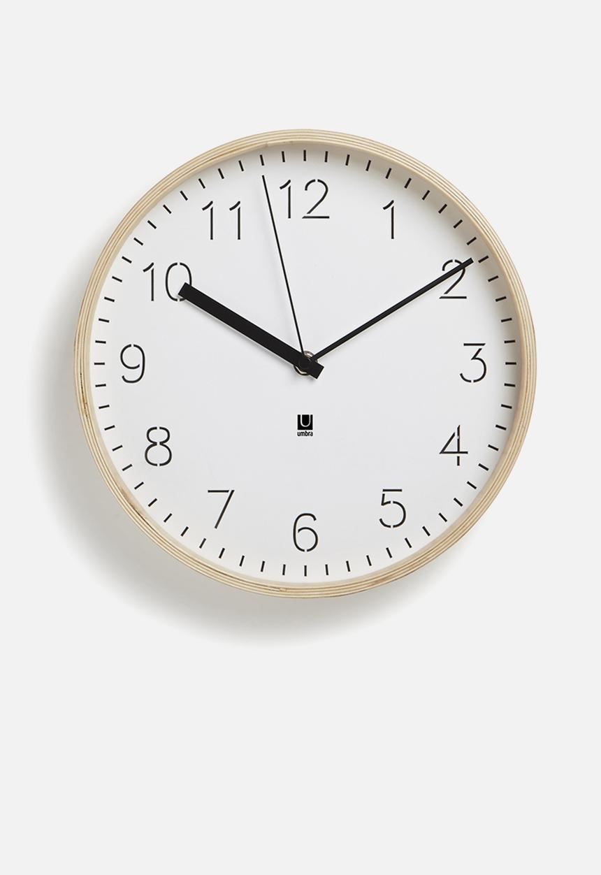 Umbra - Rimwood desk/wall clock - white & natural