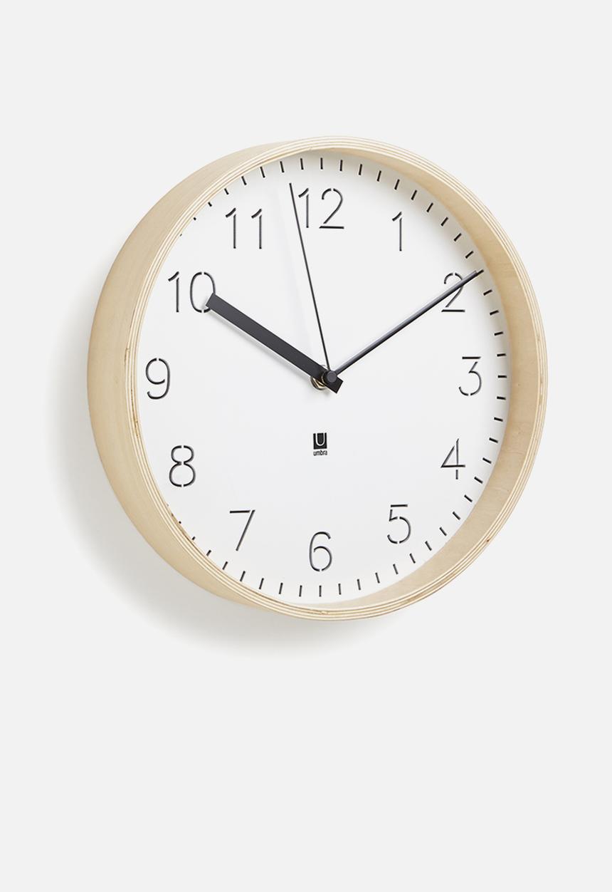 Umbra - Rimwood desk/wall clock - white & natural