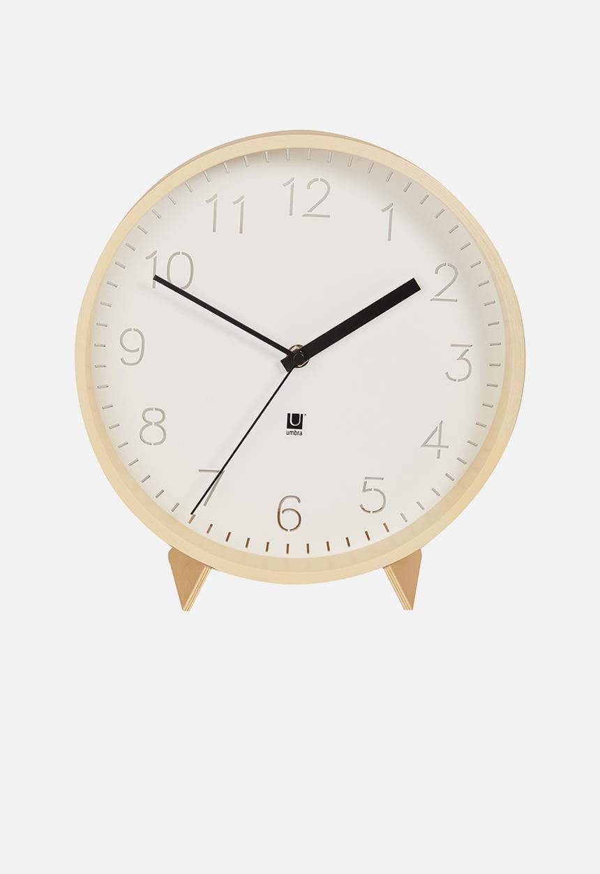 Umbra - Rimwood desk/wall clock - white & natural