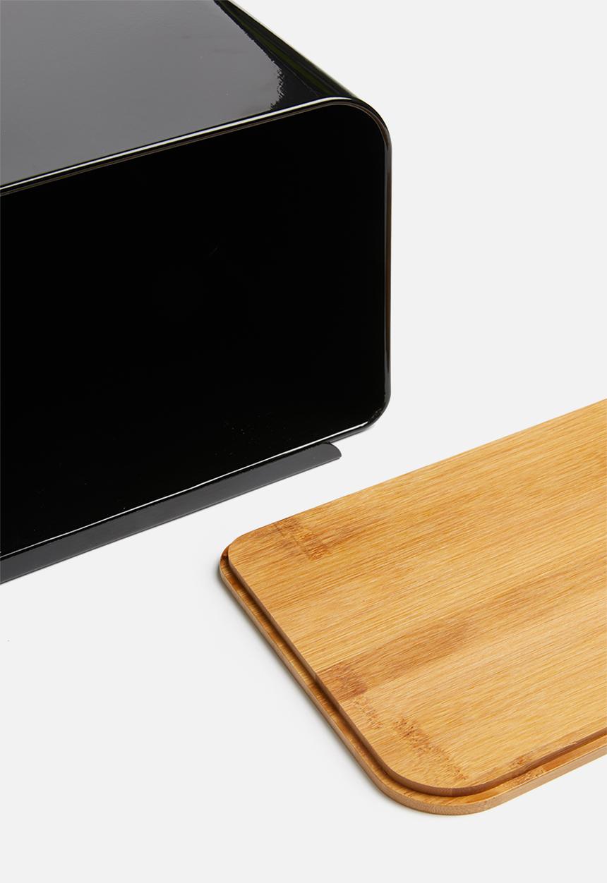 Present Time - Lay up bread box - black