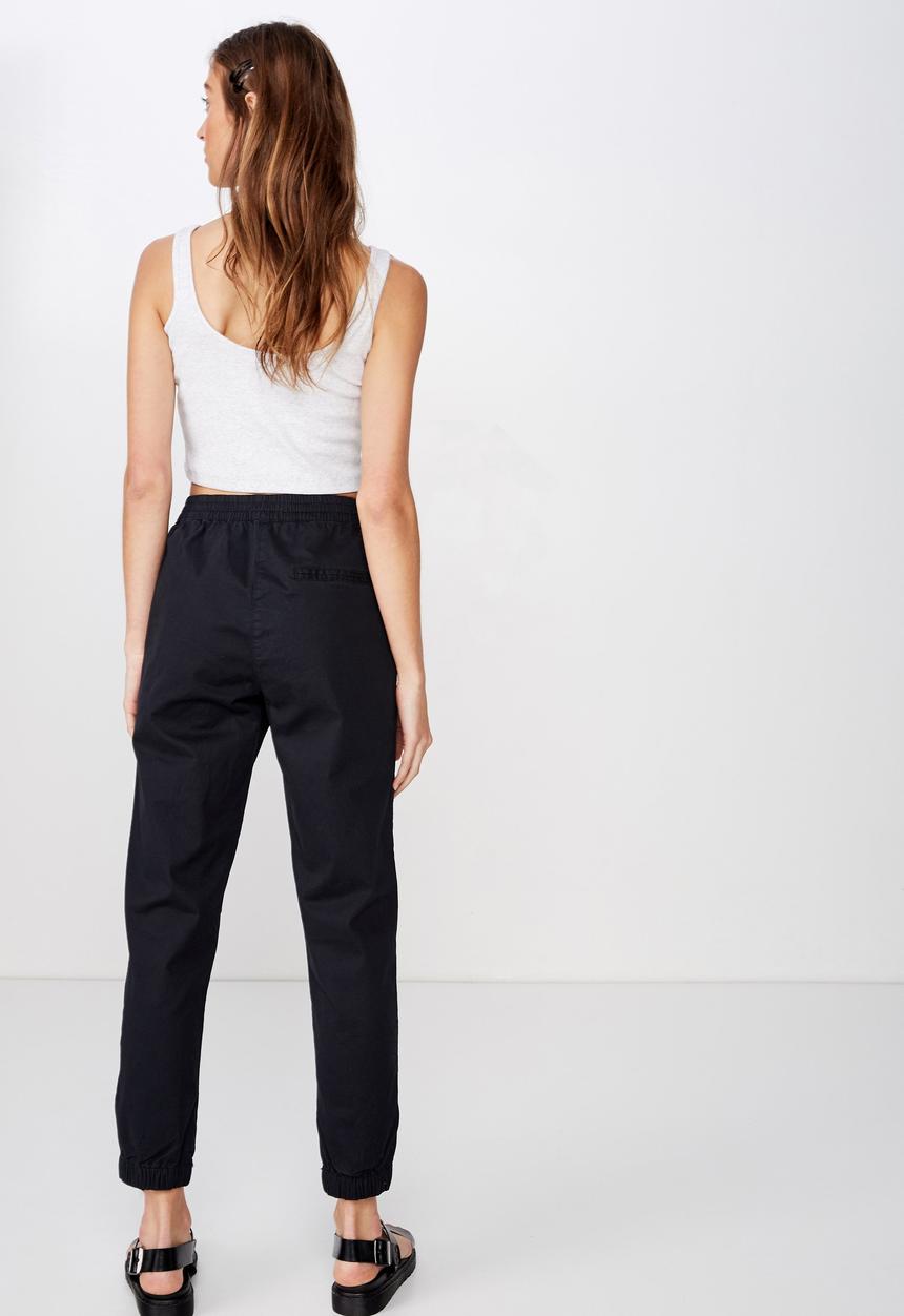 Cotton On - Mid rise cuffed chino  - black