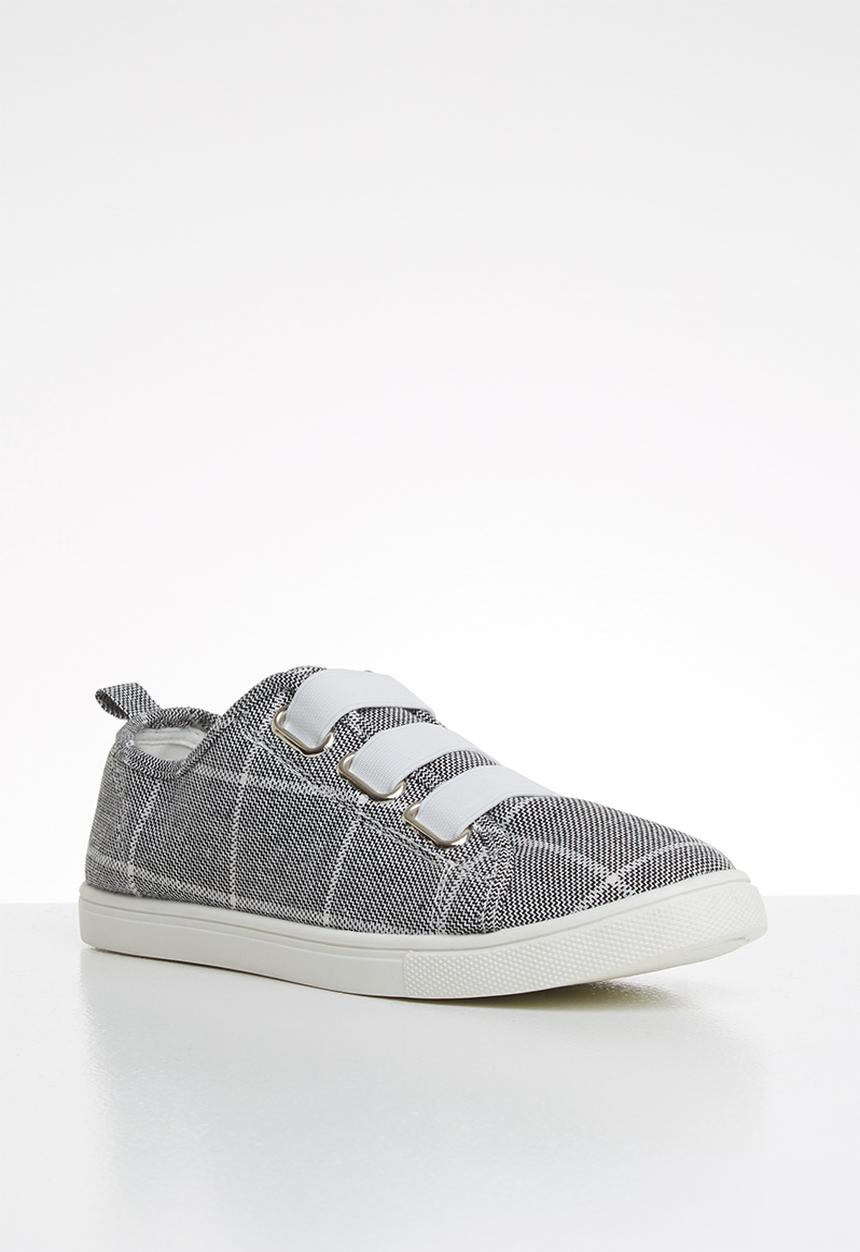 Cotton On - Canvas elastic slip on - black & white