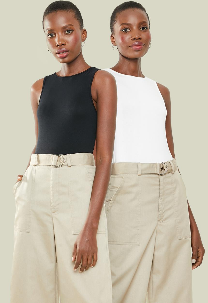 Superbalist - 2pk hi bodysuit - black & white