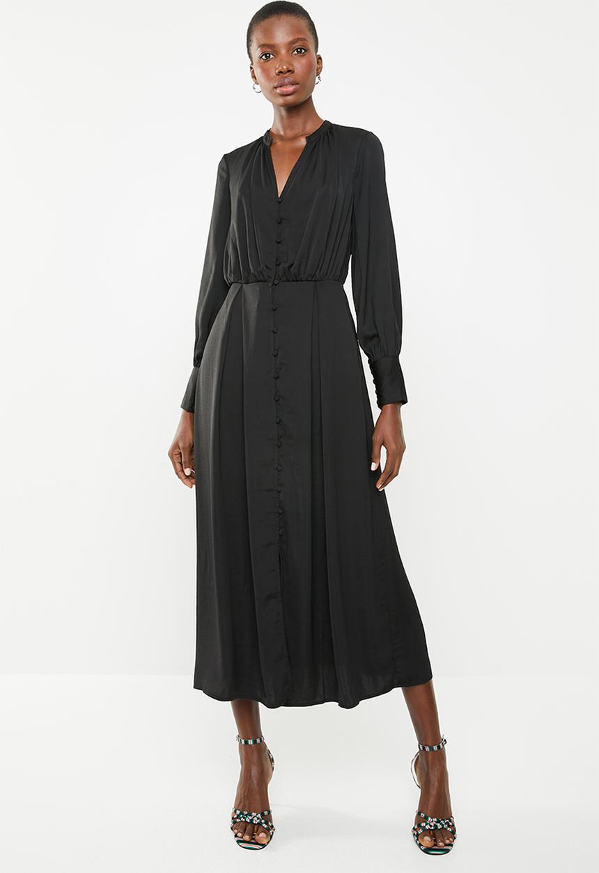 Vero Moda - Tassy long sleeve ankle dress - black