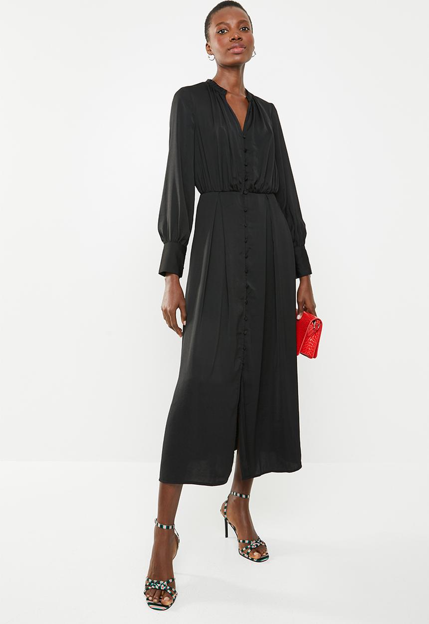 Vero Moda - Tassy long sleeve ankle dress - black